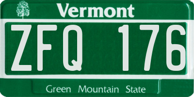 VT license plate ZFQ176