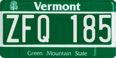 VT license plate ZFQ185