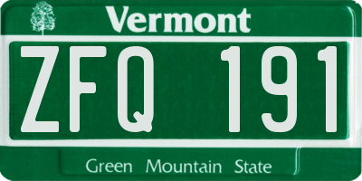 VT license plate ZFQ191