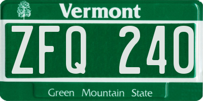 VT license plate ZFQ240