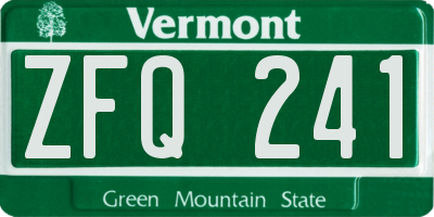 VT license plate ZFQ241