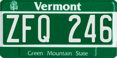 VT license plate ZFQ246