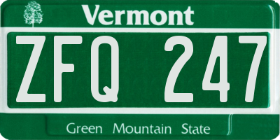 VT license plate ZFQ247