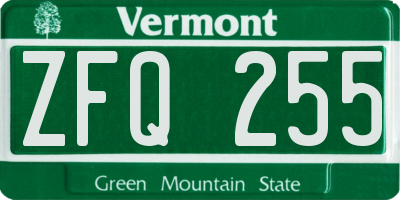VT license plate ZFQ255