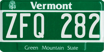 VT license plate ZFQ282