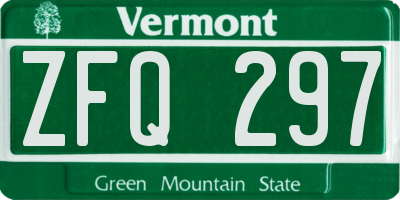VT license plate ZFQ297
