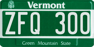 VT license plate ZFQ300