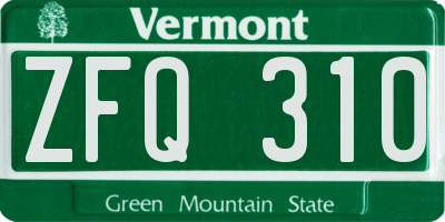 VT license plate ZFQ310