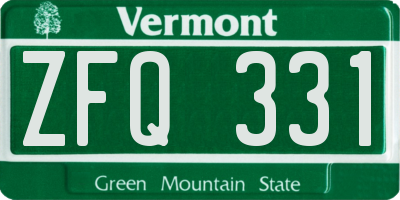 VT license plate ZFQ331
