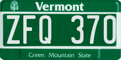 VT license plate ZFQ370