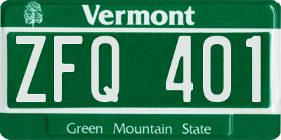 VT license plate ZFQ401