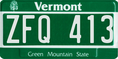 VT license plate ZFQ413