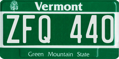 VT license plate ZFQ440
