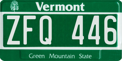 VT license plate ZFQ446