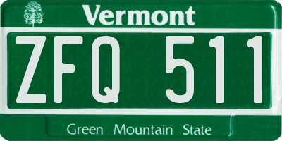 VT license plate ZFQ511