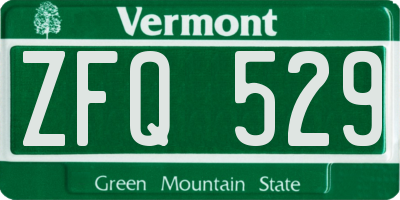 VT license plate ZFQ529