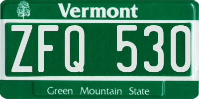 VT license plate ZFQ530