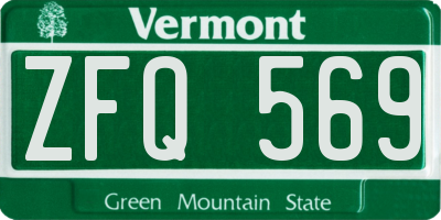 VT license plate ZFQ569