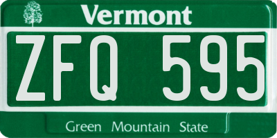 VT license plate ZFQ595