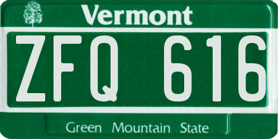 VT license plate ZFQ616