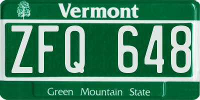 VT license plate ZFQ648