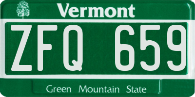 VT license plate ZFQ659