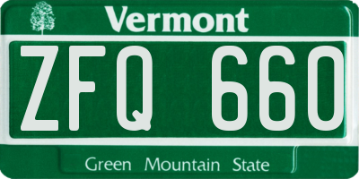 VT license plate ZFQ660