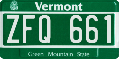 VT license plate ZFQ661