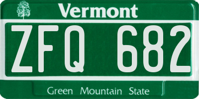 VT license plate ZFQ682