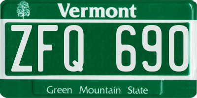 VT license plate ZFQ690