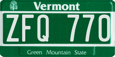 VT license plate ZFQ770