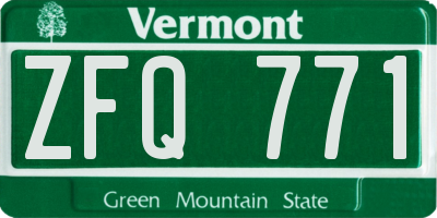 VT license plate ZFQ771