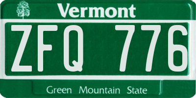 VT license plate ZFQ776