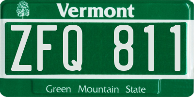 VT license plate ZFQ811