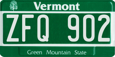 VT license plate ZFQ902