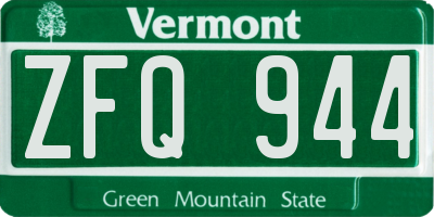 VT license plate ZFQ944