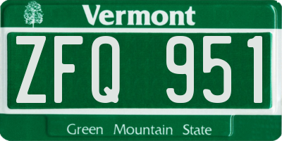VT license plate ZFQ951