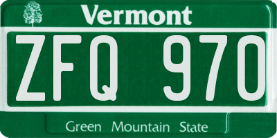 VT license plate ZFQ970
