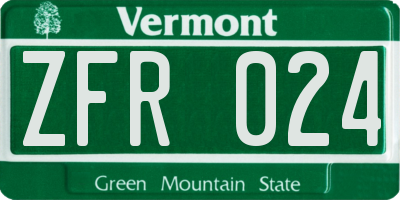 VT license plate ZFR024