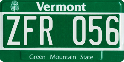 VT license plate ZFR056