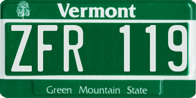 VT license plate ZFR119