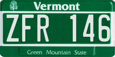 VT license plate ZFR146