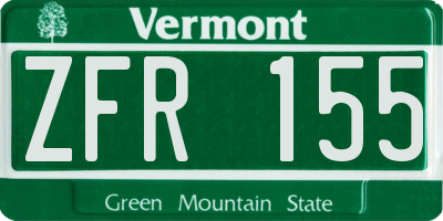 VT license plate ZFR155
