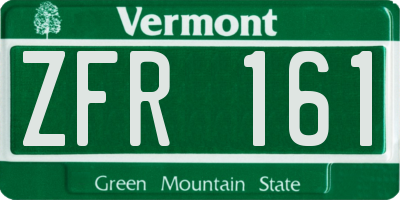 VT license plate ZFR161
