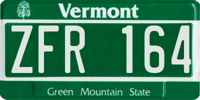 VT license plate ZFR164