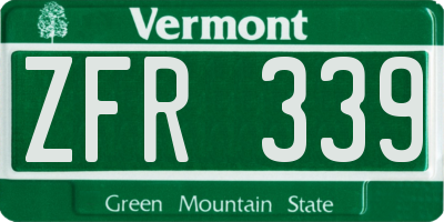 VT license plate ZFR339