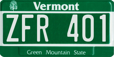 VT license plate ZFR401