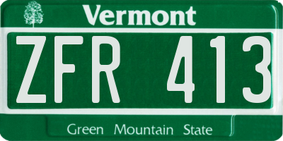 VT license plate ZFR413