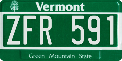 VT license plate ZFR591