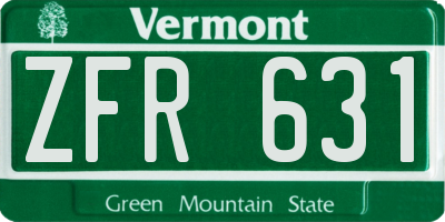 VT license plate ZFR631